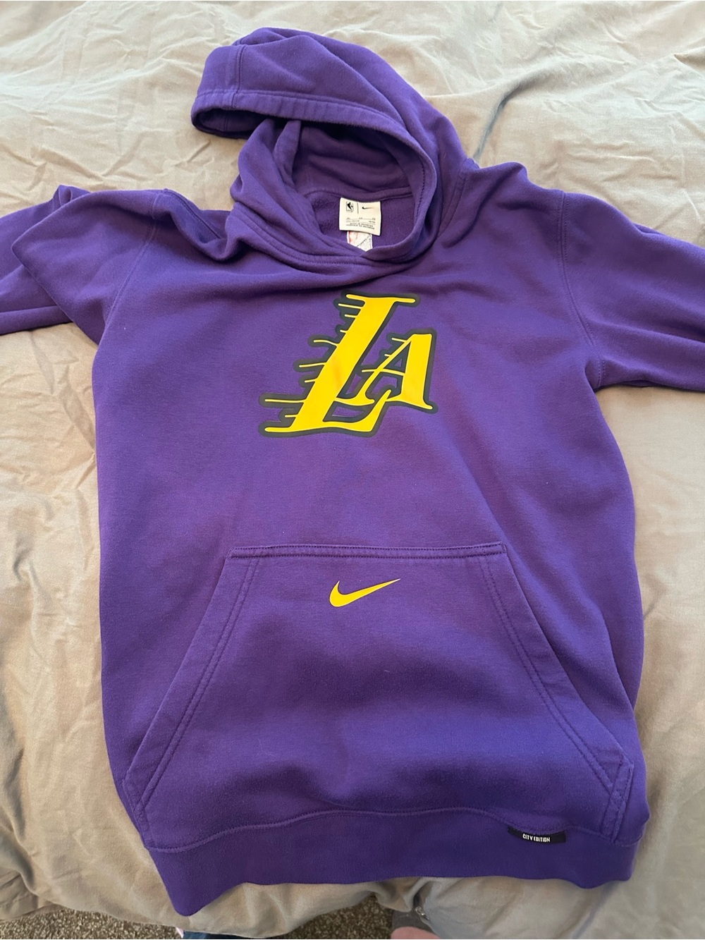 Nike Purple & Yellow LA Kids Pullover Hoodie